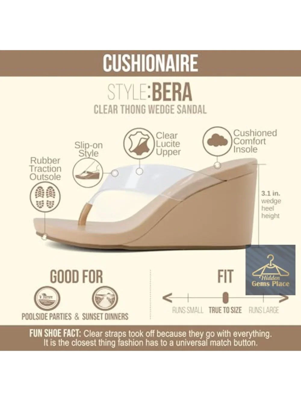 Platform Wedge Sandals for Women, Contoured Cushion Footbed